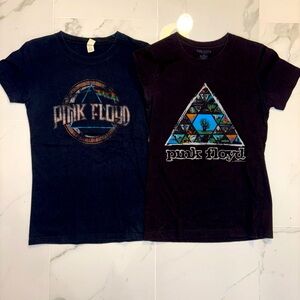 Lot of (2) Pink Floyd Girls Cut Tee Shirts